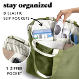 Fit & Fresh Large Beach Bag for Women - Extra Large Travel Tote With Pockets, Olive