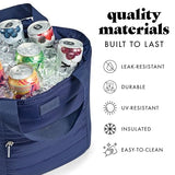 Fit & Fresh Mari Cooler Backpack for Women, Insulated Leakproof Soft Cooler Bag (12 Can), Lunch Tote, Beach Cooler, Lightweight Travel Picnic Tote, Navy