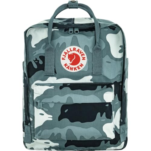 Fjällräven Kanken Graphics Backpack - Water-Resistant Exterior, Graphic Design - School, Travel, Nimbus Blue-Hidden Animals, One Size