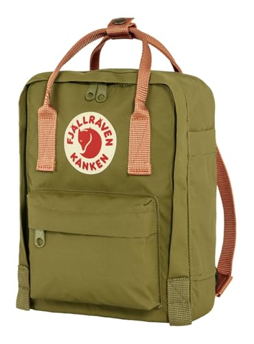 Fjällräven Kanken Mini Backpack - Compact Everyday Carry, Durable Vinylon Fabric - Travel, Foliage Green/Peach Sand