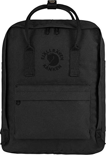 Fjällräven Re-Kanken Backpack - Lightweight Durable Everyday Travel Laptop Bag, Black | Backpacks4Less
