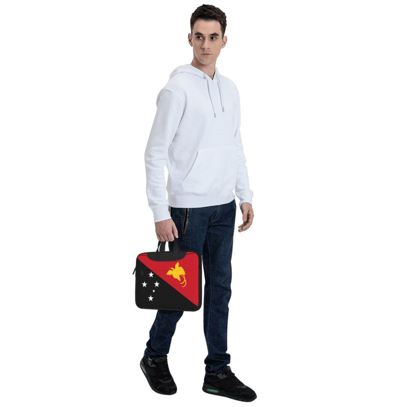 Flag of Papua New Guinea Printed Laptop Crossbody Bag Crossbody Briefcase Easy To Use When Traveling For Business 14 inch