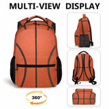 FLEXIMX Basketball Backpack for Girls & Boys, 17 Inch Basketballs Print Backpacks for School, Cute Lightweight Bookbag for Kids