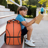 FLEXIMX Basketball Backpack for Girls & Boys, 17 Inch Basketballs Print Backpacks for School, Cute Lightweight Bookbag for Kids