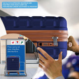 Flight Knight 24x16x10 Expandable Carry On Suitcase Hardside TSA Lock USB C Lightweight Luggage Silent Double Spinner Wheels Maximum Overhead Carry - On Bag For Virgin South West Approved Navy/Tan