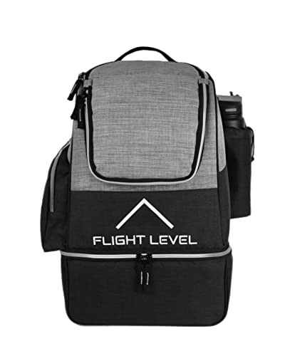 Flight Level Disc Golf Backpack with Insulated Cooler | Frisbee Disc Golf Bag | Large Capacity up to 20 Discs (Gray)