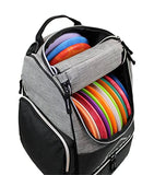 Flight Level Disc Golf Backpack with Insulated Cooler | Frisbee Disc Golf Bag | Large Capacity up to 20 Discs (Gray)