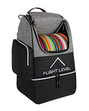 Flight Level Disc Golf Backpack with Insulated Cooler | Frisbee Disc Golf Bag | Large Capacity up to 20 Discs (Gray)