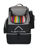 Flight Level Disc Golf Backpack with Insulated Cooler | Frisbee Disc Golf Bag | Large Capacity up to 20 Discs (Gray)
