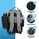 Flight Level Disc Golf Backpack with Insulated Cooler | Frisbee Disc Golf Bag | Large Capacity up to 20 Discs (Gray)