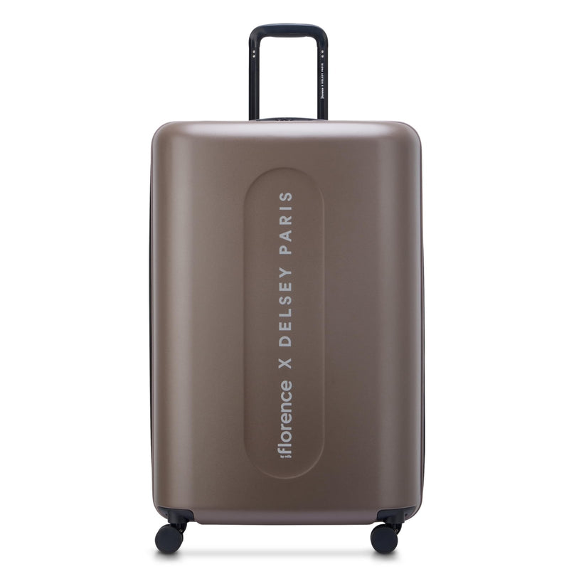 florence by mills Catch Flights Hardside Expandable Luggage with Spinner Wheels, Chestnut, Checked - Large 29 Inch