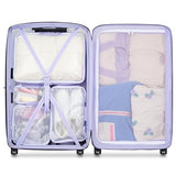 florence by mills Gotta Glow Hardside Expandable Luggage with Spinner Wheels, Translucent See - Thru Purple, Checked - Large 29 Inch