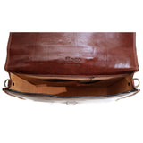 Floto Full Grain Leather Milano Briefcase Attache Laptop Case (Vecchio Brown)