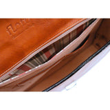 Floto Full Grain Leather Milano Briefcase Attache Laptop Case (Vecchio Brown)