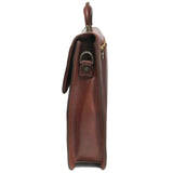 Floto Full Grain Leather Milano Briefcase Attache Laptop Case (Vecchio Brown)