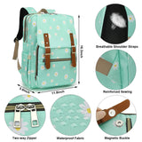 Flowers Laptop Backpack for Women Girls School Work Business Travel Computer Backpacks College Bookbag Fit 15.6 Inch Notebook (Daisy Green)