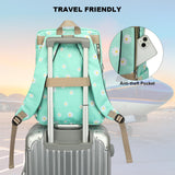 Flowers Laptop Backpack for Women Girls School Work Business Travel Computer Backpacks College Bookbag Fit 15.6 Inch Notebook (Daisy Green)