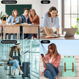 Flowers Laptop Backpack for Women Girls School Work Business Travel Computer Backpacks College Bookbag Fit 15.6 Inch Notebook (Daisy Green)
