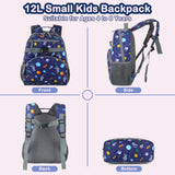 FlowFly Kids Backpack for Toddler Boys Girls, Simple Lightweight Bookbag for Daycare Kindergarten Elementary School Travel, Small Modern Bag (Medium 15'', Astronaut)