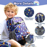 FlowFly Kids Backpack for Toddler Boys Girls, Simple Lightweight Bookbag for Daycare Kindergarten Elementary School Travel, Small Modern Bag (Medium 15'', Astronaut)