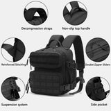 FLWVOG 9L Mini Backpack for Men and Women, Small Backpack for Gym Hiking Travel Sports Running (Black)