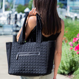 FLYTE Amelia Bag | Gym and Travel Quilted Tote Bag | Black