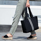 FLYTE Amelia Bag | Gym and Travel Quilted Tote Bag | Black