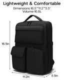 FODOKO Backpack for Work, Casual Backpack for Women Men Daypack Backpack for Travel College Bookbag Separate Compartment for 15.6 Inch Notebook Black