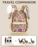 FOKDUVB Large Backpack for Women Backpack with Lots of Pockets for Travel Work School Bookbag with Laptop Compartment for High School College Girls Mochilas Morrales para Mujer (Beige/Green, Paisley)