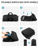 Foldable 120L Rolling Duffle Bag with Wheels | Extra Large Travel Duffle Bag with Shoes Compartment, Backpack Straps Gym Bag for Weekend & Overnight Trips, Camping, Moving | Includes 3 Packing Cubes