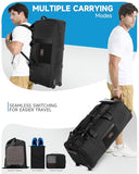 Foldable 120L Rolling Duffle Bag with Wheels | Extra Large Travel Duffle Bag with Shoes Compartment, Backpack Straps Gym Bag for Weekend & Overnight Trips, Camping, Moving | Includes 3 Packing Cubes