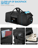 Foldable 120L Rolling Duffle Bag with Wheels | Extra Large Travel Duffle Bag with Shoes Compartment, Backpack Straps Gym Bag for Weekend & Overnight Trips, Camping, Moving | Includes 3 Packing Cubes