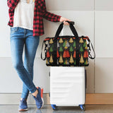 Foldable Gym Bag Merry Christmas Trees Buffalo Leopard Travel Weekender Gear Bag with Adjustable Strap for Airplane Traveling
