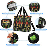 Foldable Gym Bag Merry Christmas Trees Buffalo Leopard Travel Weekender Gear Bag with Adjustable Strap for Airplane Traveling