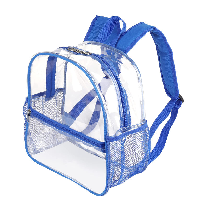 Fomaris Clear Backpack 12x12x6, Small Transparent Bag Stadium Approved for Concert Sports Events (Blue)