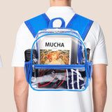 Fomaris Clear Backpack 12x12x6, Small Transparent Bag Stadium Approved for Concert Sports Events (Blue)
