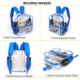 Fomaris Clear Backpack 12x12x6, Small Transparent Bag Stadium Approved for Concert Sports Events (Blue)