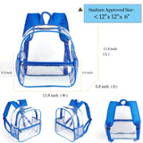 Fomaris Clear Backpack 12x12x6, Small Transparent Bag Stadium Approved for Concert Sports Events (Blue)