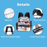Fomaris Stadium Approved Clear Backpack 12x6x12 - Small Clear Bag for Stadium Events, Sports, Festivals, Concerts - Waterproof PVC Mini Transparent Plastic Backpack for Women & Men
