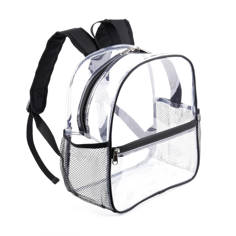 Fomaris Stadium Approved Clear Backpack 12x6x12 - Small Clear Bag for Stadium Events, Sports, Festivals, Concerts - Waterproof PVC Mini Transparent Plastic Backpack for Women & Men