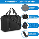 For Allegaint Airlines Personal Item Bag 17.7x12.6x6.3 Foldable Travel Duffel Bag Underseat Carry - on Luggage for Women and men 25L(Black)