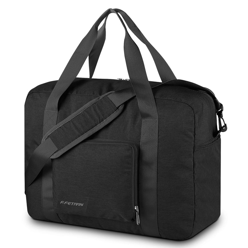 For Allegaint Airlines Personal Item Bag 17.7x12.6x6.3 Foldable Travel Duffel Bag Underseat Carry - on Luggage for Women and men 25L(Black)