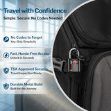 Forge 1'' Wide 1.8'' Tall, TSA Approved Luggage Locks: Key Locks for Travel. Ultra Secure Dimple Key Travel Locks Alloy Body Luggage Locks. Black 2 Pack.