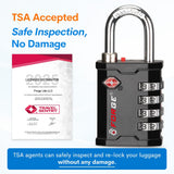 Forge 4 - Digit TSA Approved Travel Locks – Heavy - Duty Combination Padlock for Travel, Gym, Pelican Case. Black 2 - Pack.