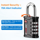 Forge 4 - Digit TSA Approved Travel Locks – Heavy - Duty Combination Padlock for Travel, Gym, Pelican Case. Black 2 - Pack.