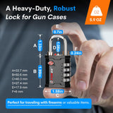 Forge 4 - Digit TSA Approved Travel Locks – Heavy - Duty Combination Padlock for Travel, Gym, Pelican Case. Black 2 - Pack.