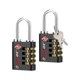 Forge Dual - Opening: Key or Combination Access Lock, Use Key to Recover Code If Forgotten, TSA Approved Locks for Luggage, Pelican case, Travel, Gym, School, Stainless Steel Shackle. (Black 2 Pk)