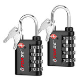 Forge Dual - Opening: Key or Combination Lock, TSA Approved Lock for Luggage, Pelican case, Travel, Gym, School,Luggage Combination Lock,Travel Bag Lock (Black 2 Pack)