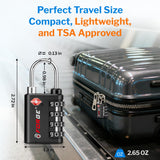 Forge Dual - Opening: Key or Combination Lock, TSA Approved Lock for Luggage, Pelican case, Travel, Gym, School,Luggage Combination Lock,Travel Bag Lock (Black 2 Pack)