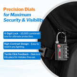 Forge Dual - Opening: Key or Combination Lock, TSA Approved Lock for Luggage, Pelican case, Travel, Gym, School,Luggage Combination Lock,Travel Bag Lock (Black 2 Pack)